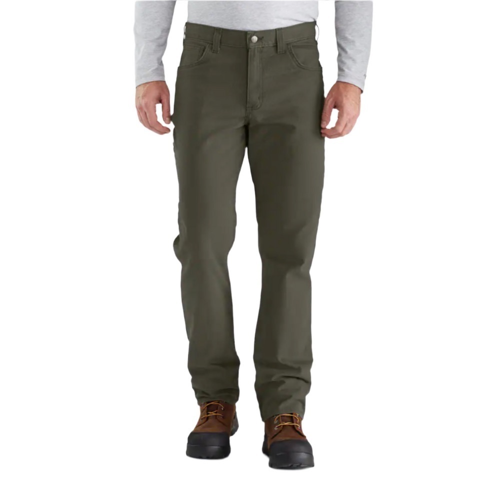 Carhartt TWO PAIR Relaxed Fit Moss Canvas 5-Pocket Work Pant